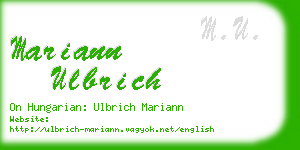 mariann ulbrich business card